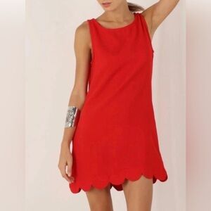 Kate Spade x Target Red Scalloped Mini Shift Dres Large NEW